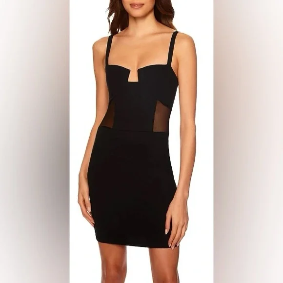 Susana Monaco Little Black Dress With Mesh Inserts - Picture 2 of 5